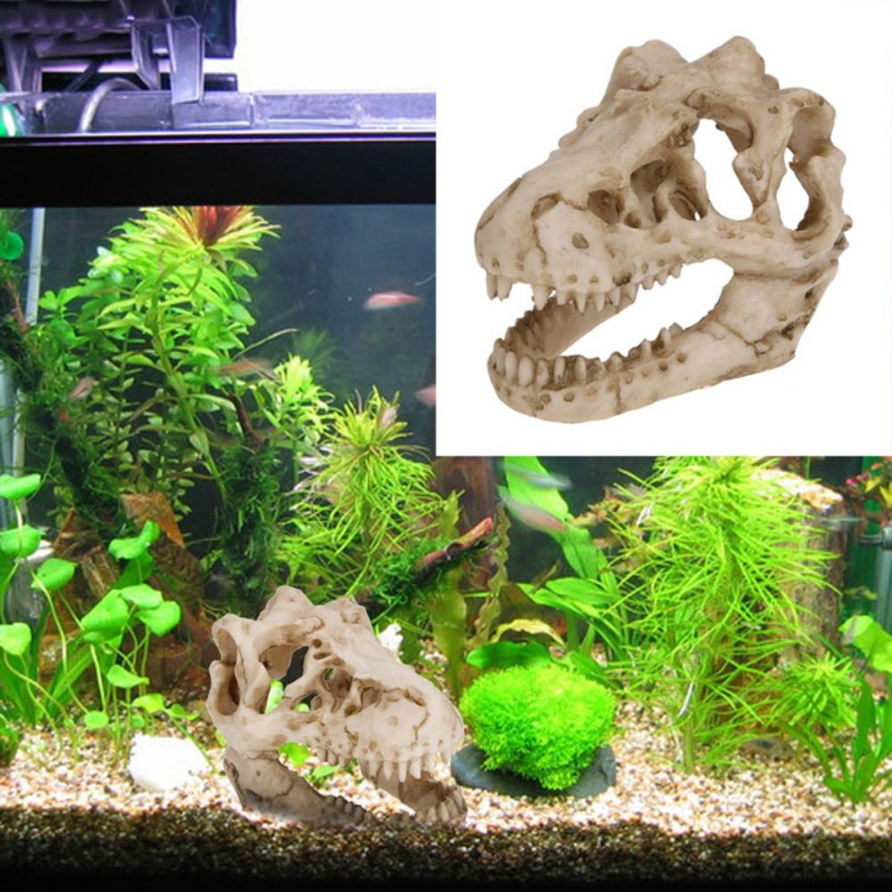 Aquarium Fish Hide - Creatieve Simulatie Dinosaurus Schedel Escape House