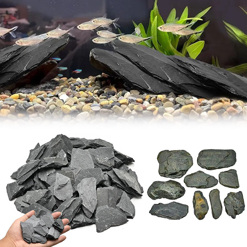 Aquarium Fish Saltwater - 500/1000g Aquarium Landschap Steen Kit Leisteen