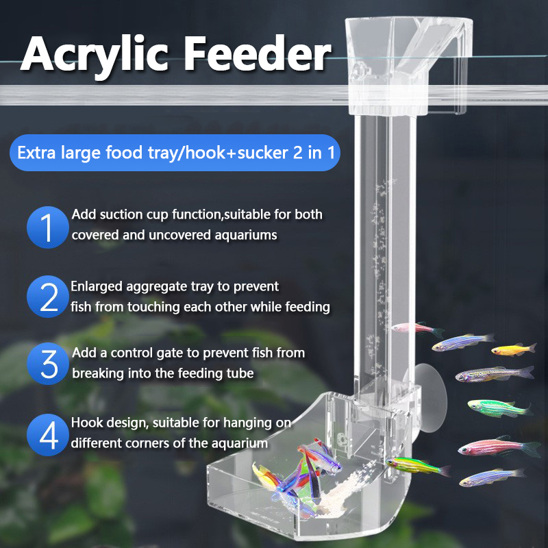 Aquarium Fish Variety - Aquarium Acryl Voerbuis Anti-stuck visontwerp Transparante