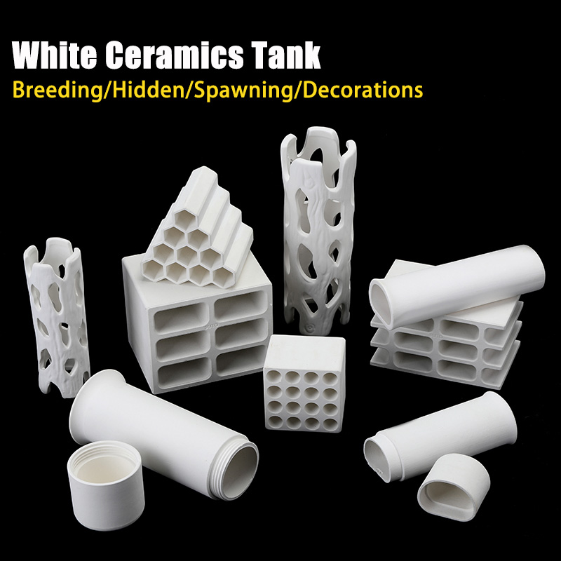Aquarium Fish Hide - Witte Keramiek Tank Aquarium Aquarium Landschapsarchitectuur