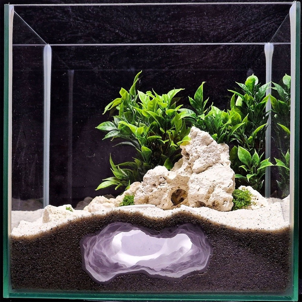 Aquarium Fish Hide - Hoogrealistisch gedetailleerd aquariumlandschap 3D-geprint, rotsen, grot,